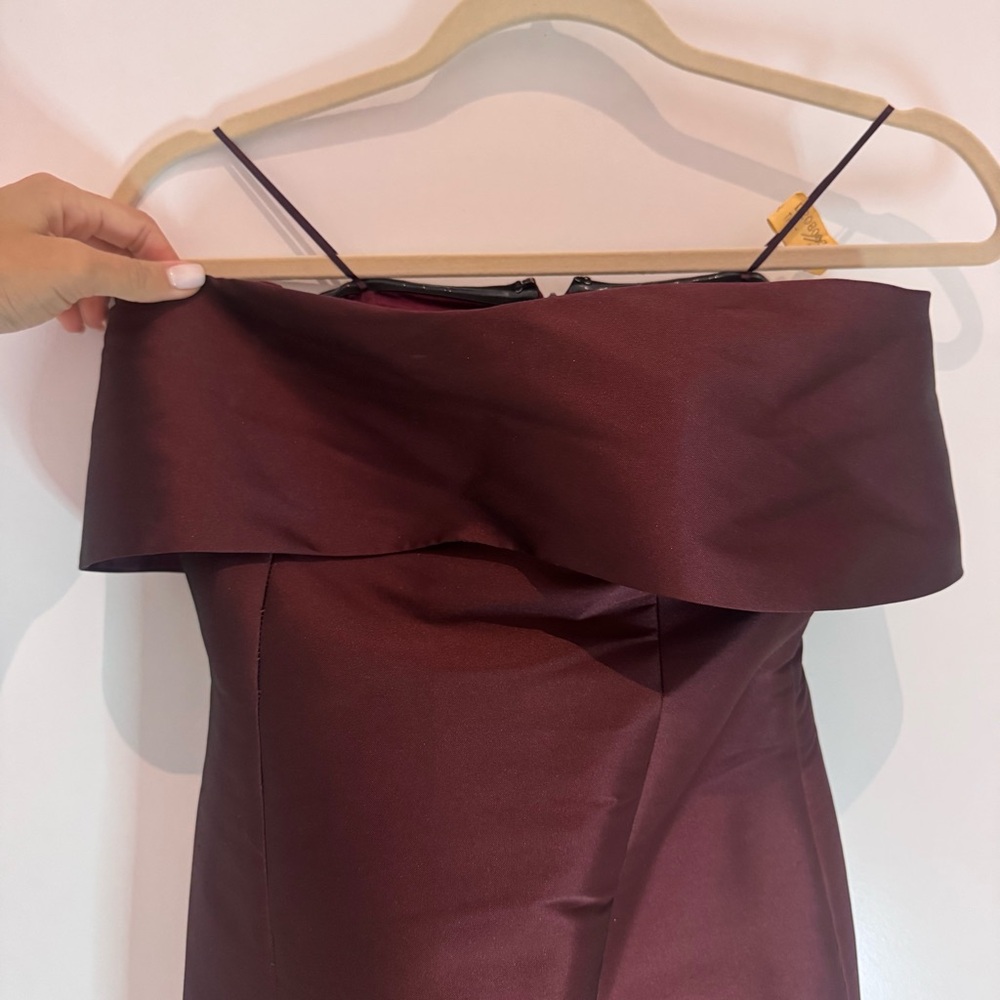 Sachin + Babi Strapless Off the Shoulder Burgundy Dress